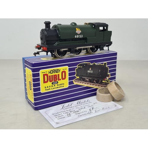 37 - A boxed Jodel by Peakco Hornby Dublo style Never Was 3345 3-rail 0-6-0 Saddle Tank Locomotive in BR ... 