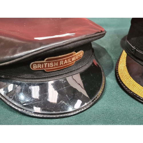 389 - A British Railway Cap with totem badge and a Guards Cap