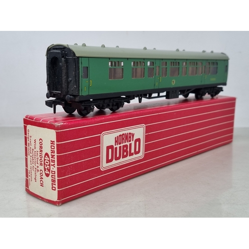 41 - Three boxed Hornby Dublo SR Corridor Coaches comprising 4054 and 2x 4055, all M showing no signs of ... 