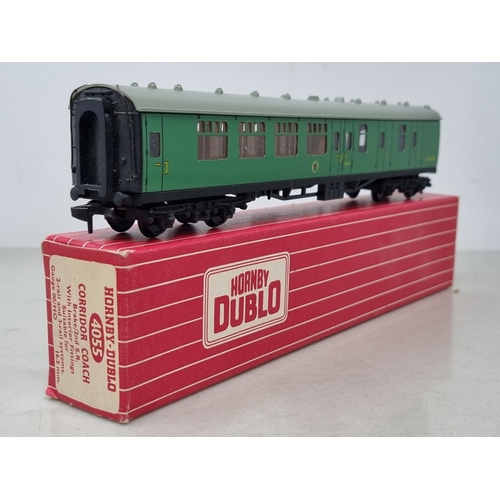 41 - Three boxed Hornby Dublo SR Corridor Coaches comprising 4054 and 2x 4055, all M showing no signs of ... 
