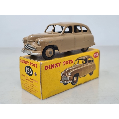 411 - A boxed Dinky Toys No.153 fawn Standard Vanguard, M, box Nr perfect