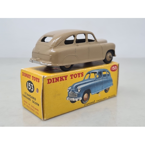 411 - A boxed Dinky Toys No.153 fawn Standard Vanguard, M, box Nr perfect