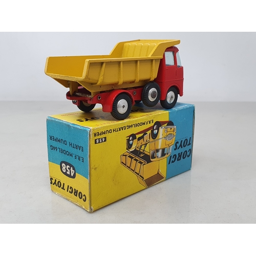 455 - A boxed Corgi Toys No.458 E.R.F. Model 64G Dumper, Ex plus, box Ex plus