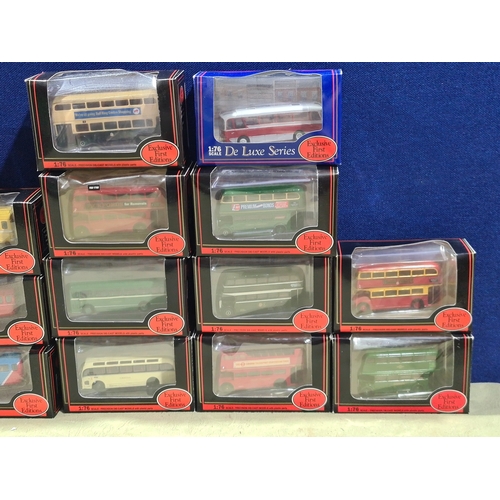 478 - 18x boxed Exclusive First Editions 1:76 scale Buses and Coaches suitable for the 00 scale model rail... 