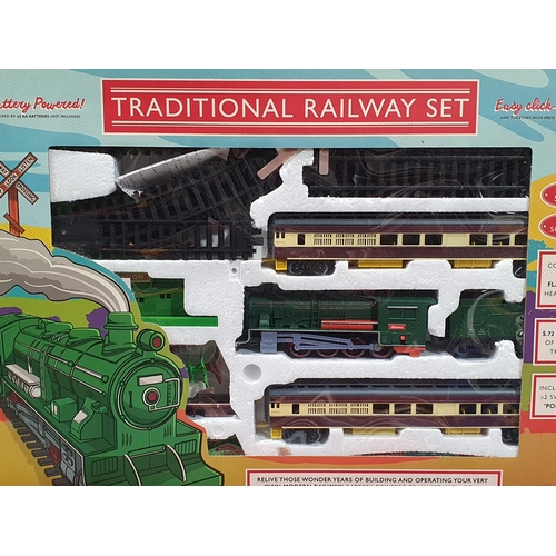 526 - Two boxed Traditional Railway Sets battery operated Train Sets with Locomotive, Rolling Stock and Tr... 