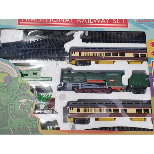 526 - Two boxed Traditional Railway Sets battery operated Train Sets with Locomotive, Rolling Stock and Tr... 