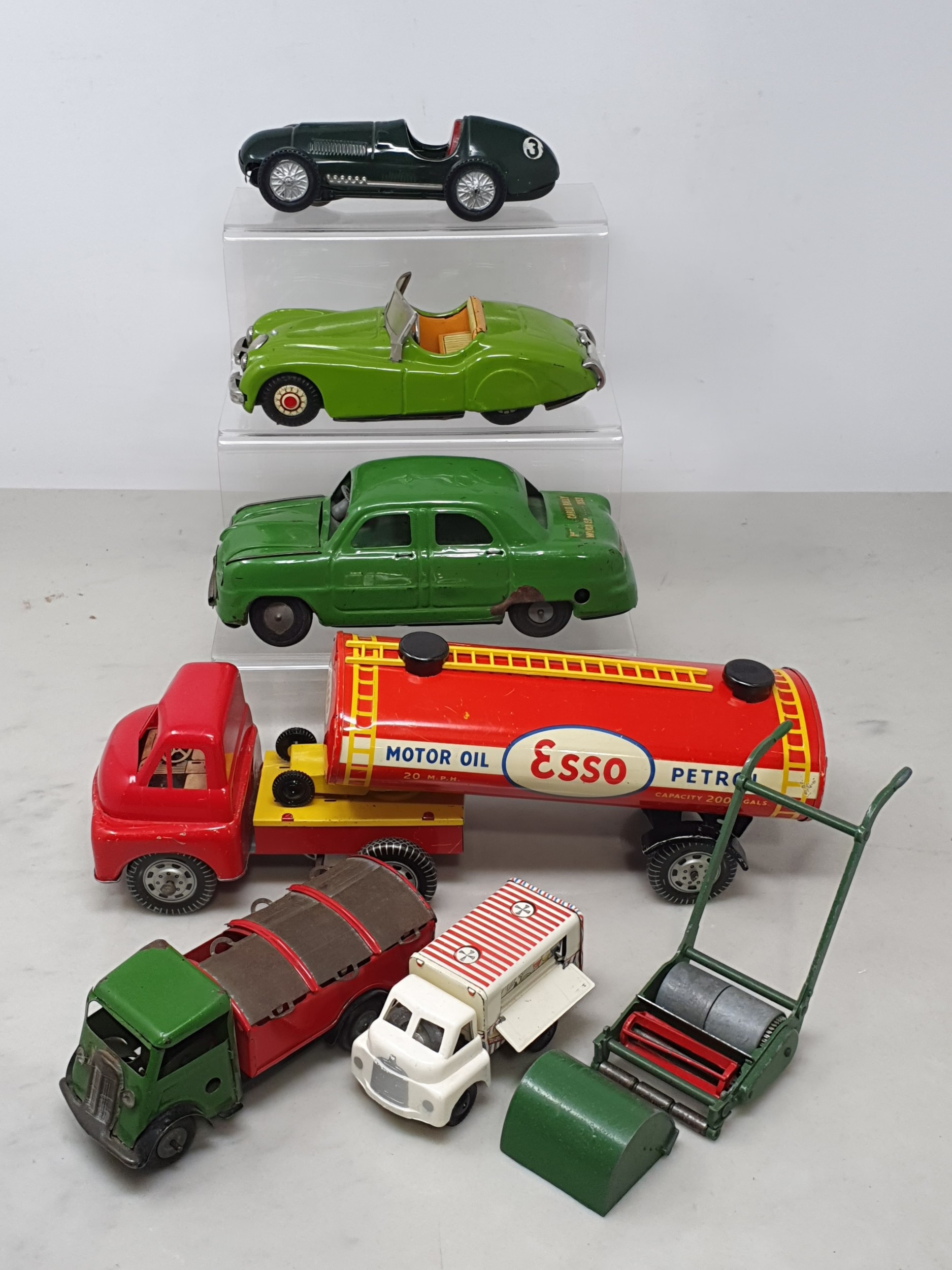 A collection of tinplate Toys including Triang clockwork Monte Carlo ...