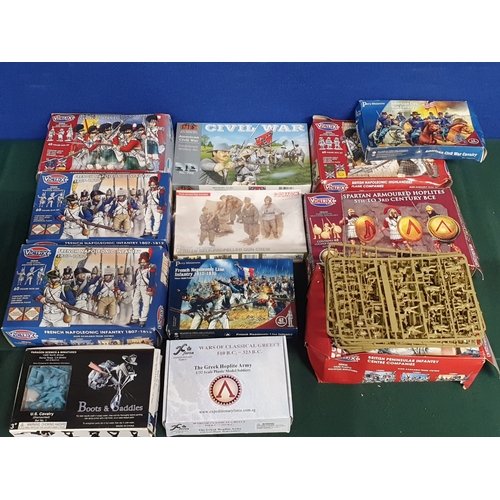 548 - A collection of mainly boxed plastic Wargaming/Military Figures including Victrix French Napoleonic ... 