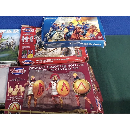 548 - A collection of mainly boxed plastic Wargaming/Military Figures including Victrix French Napoleonic ... 