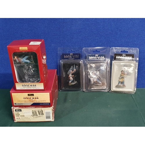 580 - Five boxed Britains American Civil War Figures comprising 31190 Eastern National Exclusive Confedera... 