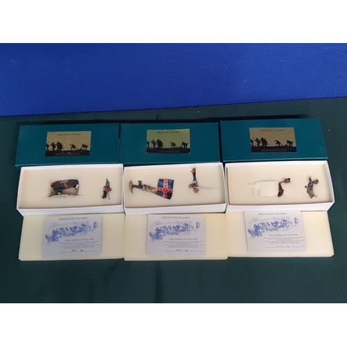 589 - Three boxed Frontline Figures American Civil War Figures comprising A.C.P.9. General Pickett mounted... 