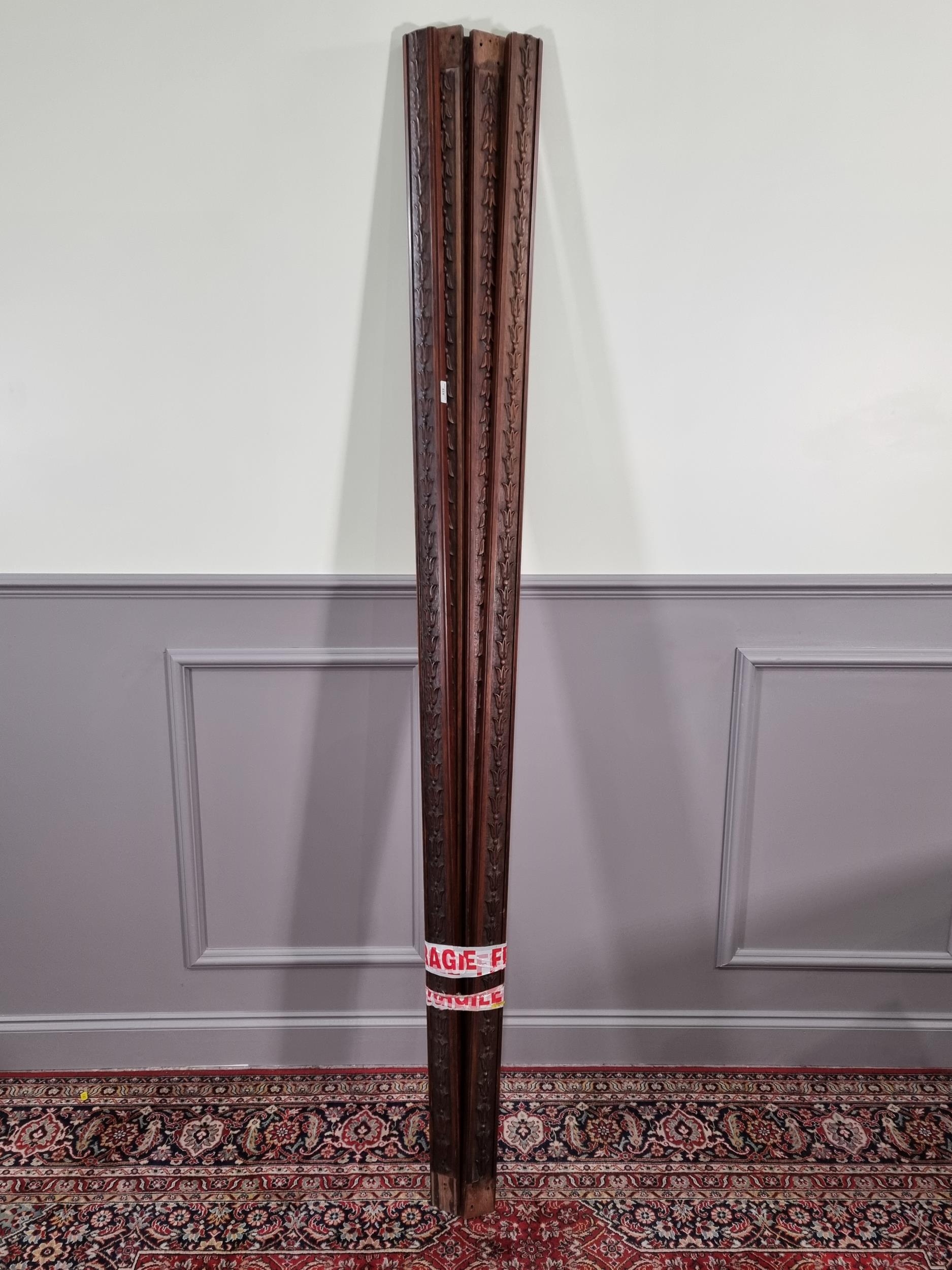 Five long carved rails/panels, (R1).