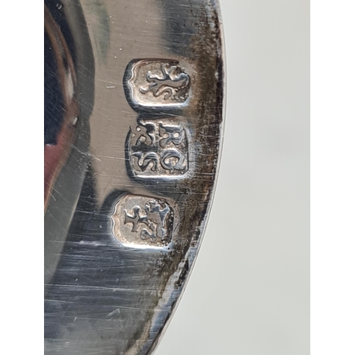 113 - A Georgian Scottish silver Mustard Pot with floral embossing on pedestal base, Glasgow Hallmarks, ma... 
