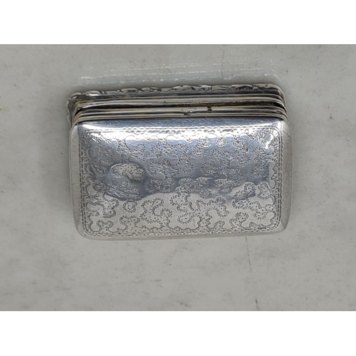 116 - A George III silver Vinaigrette with seaweed engraving, Birmingham 1803, maker: T & W