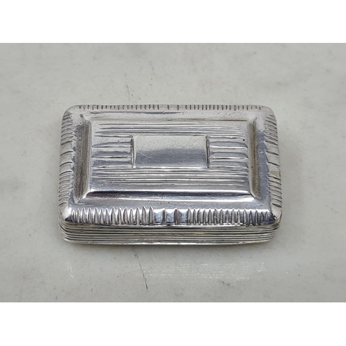 119 - A George IV silver Vinaigrette with vacant rectangular cartouche, floral grille, Birmingham 1822, ma... 