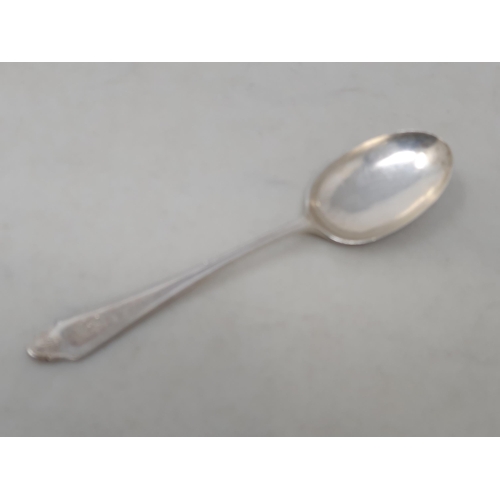 61 - A George V silver Dessert Spoon with trefid finial, Sheffield 1925, 44gms