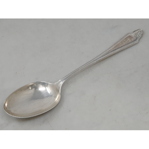 61 - A George V silver Dessert Spoon with trefid finial, Sheffield 1925, 44gms