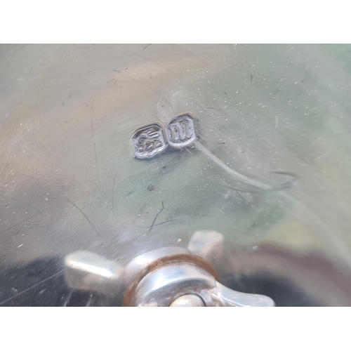 63 - A Victorian silver teapot of bellied form engraved lyre crest and initials within circular cartouche... 