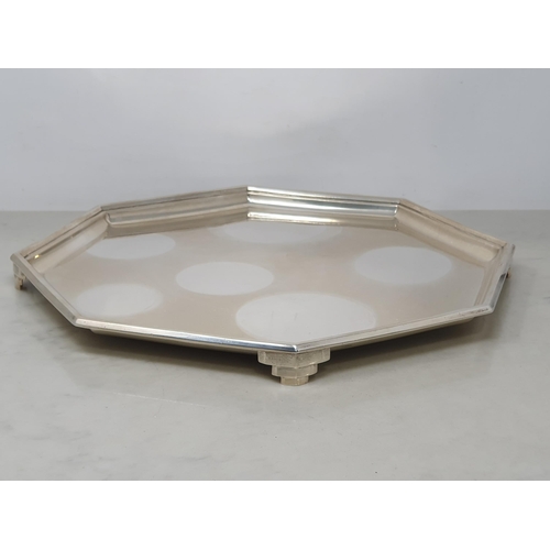 89 - An Edward VIII silver octagonal Salver on stepped bracket feet, Birmingham 1936, maker: Elkington & ... 