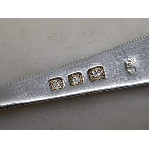 99 - Six George V silver Teaspoons Hanoverian pattern engraved initial, London 1932, in case, 55gms