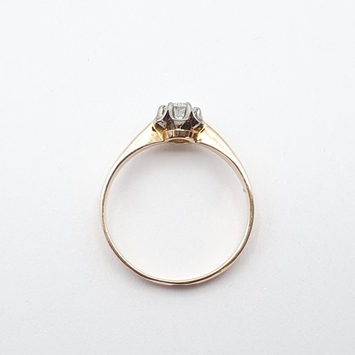 275 - A Diamond single stone Ring claw-set brilliant-cut stone to scalloped mount, Russian marks 583, ring... 