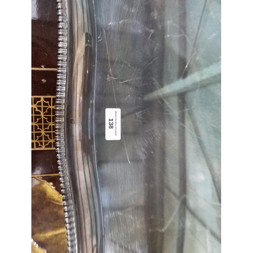 100 - A large silver plated two handled oblong Tea Tray with gadroon rim having scallop corners, 30 x 17in