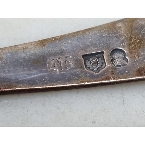 102 - A pair of Georgian Scottish silver Ladles old english pattern engraved initials, Edinburgh circa 179... 