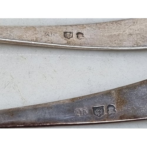 102 - A pair of Georgian Scottish silver Ladles old english pattern engraved initials, Edinburgh circa 179... 