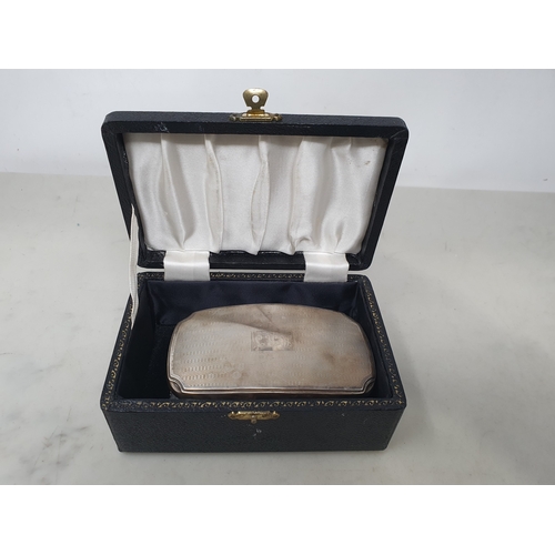 67 - A modern silver mounted Hair Brush engraved initials