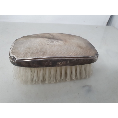 67 - A modern silver mounted Hair Brush engraved initials