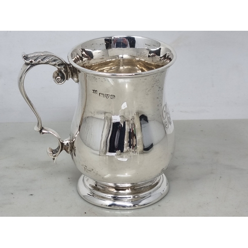 84 - A George V silver baluster Christening Mug engraved initials and inscription, Chester 1910, 125gms