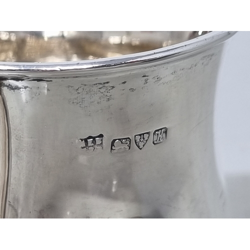84 - A George V silver baluster Christening Mug engraved initials and inscription, Chester 1910, 125gms