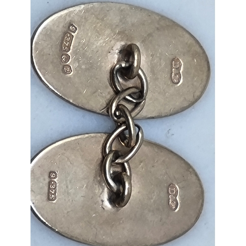 88 - A pair of 9ct gold oval Cuff Links engraved crest, Birmingham 1949, 6.6gms