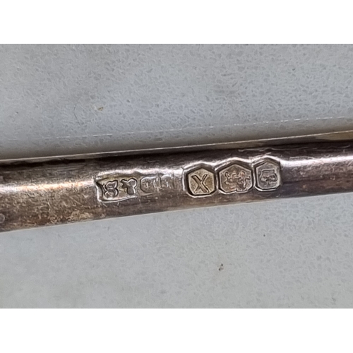 91 - Six Elizabeth II silver Cake Forks, Sheffield 1965, in case, 185gms