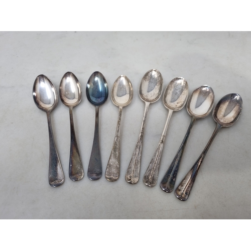 96 - Two Sets of four silver Coffee Spoons, London 1891 & Sheffield 1922, 85gms