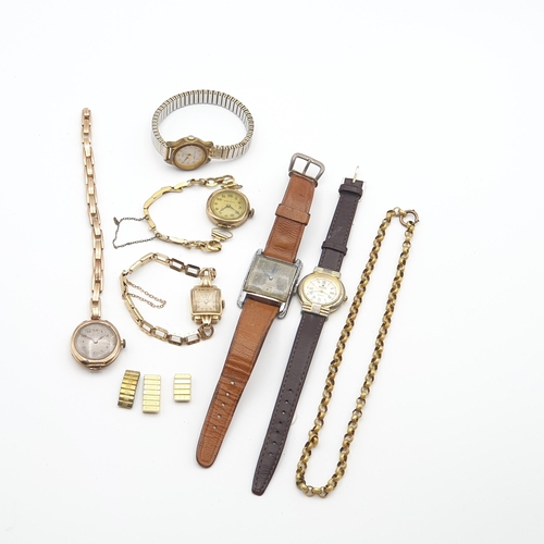 251 - A Lady's Primula Wristwatch the square dial with Arabic numerals in 9ct gold case on 9ct gold rectan... 