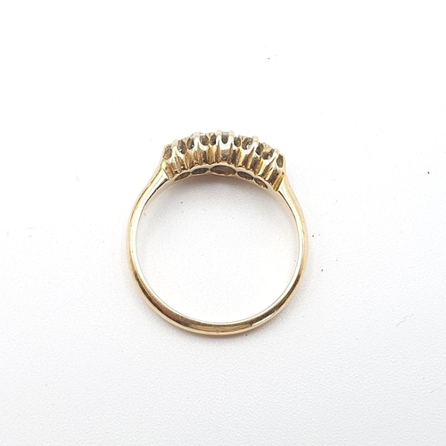 278 - An Edwardian Diamond five stone Ring claw-set graduated old-cut stones in 18ct gold, ring size J, ap... 