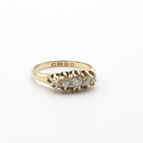 278 - An Edwardian Diamond five stone Ring claw-set graduated old-cut stones in 18ct gold, ring size J, ap... 