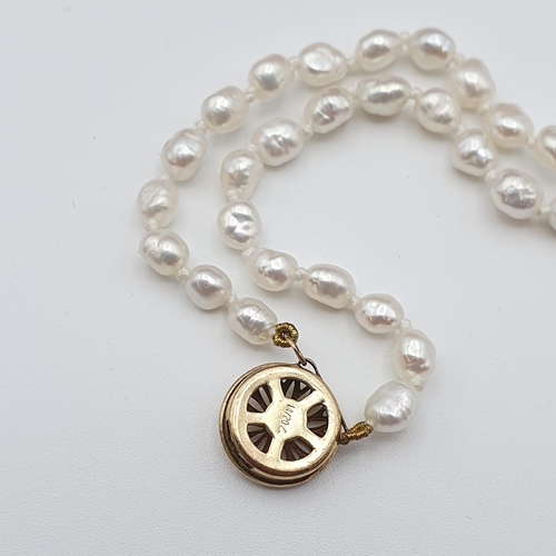 295 - A Cherry Amber type/ Bakelite style Bead Necklace, a further orange bead Necklace, a black freshwate... 