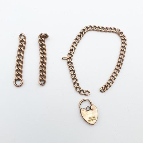 298 - 9ct gold Chain parts and 9ct gold Padlock Clasp, approx 13.8gms