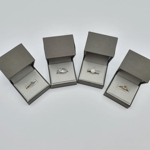 248 - Four 9ct gold gem-set Rings, approx 10gms