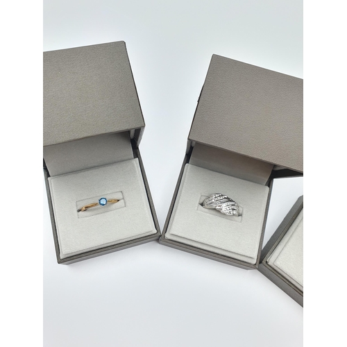 248 - Four 9ct gold gem-set Rings, approx 10gms