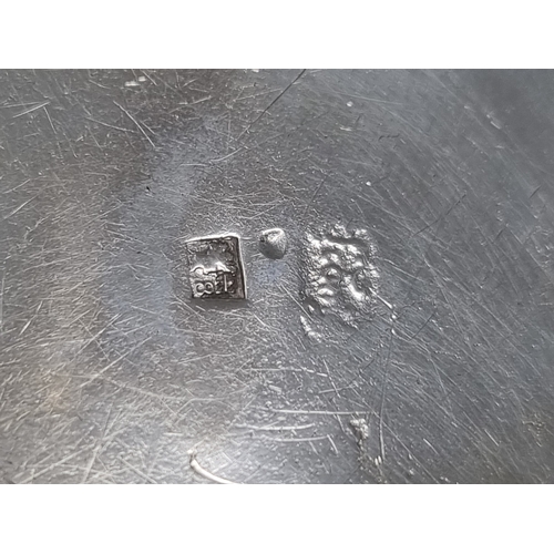 55 - A Continental silver Beaker with floral and scroll embossing, 3in, 80gms