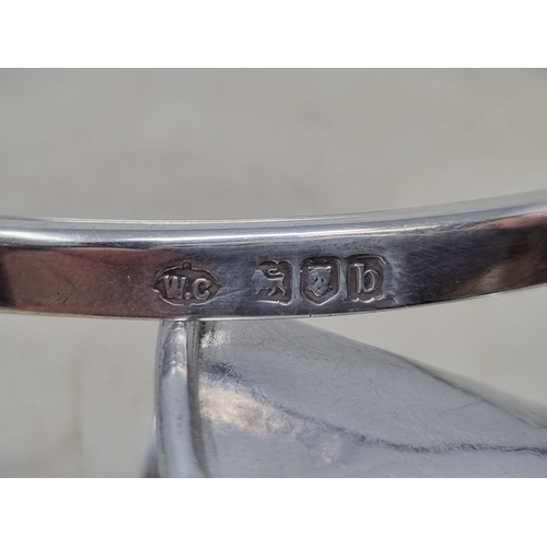 60 - Two Victorian silver Porringer Mounts with pierced cherub handles, London 1897, and a sterling silve... 