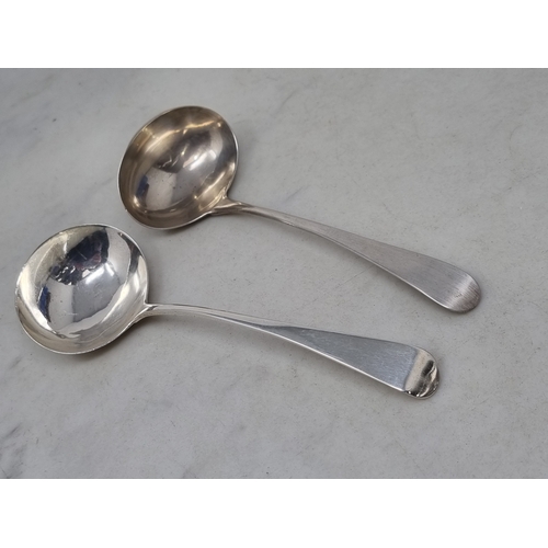 78 - Two George III silver Sauce Ladles old english pattern, London 1798 & 1806, 90gms