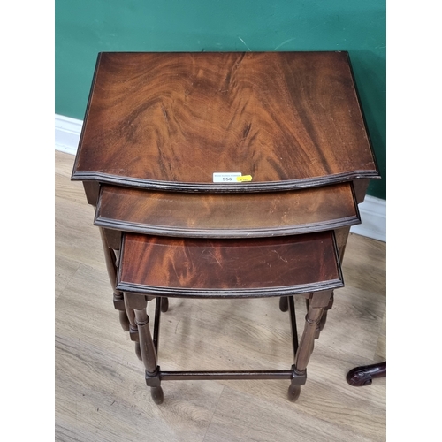 A reproduction nest of Tables and an oval topped side Table, (R3).