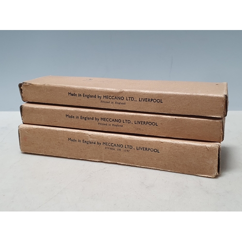 3x beige boxes of Hornby Dublo 11/47 3-rail Track, unused, instructions ...