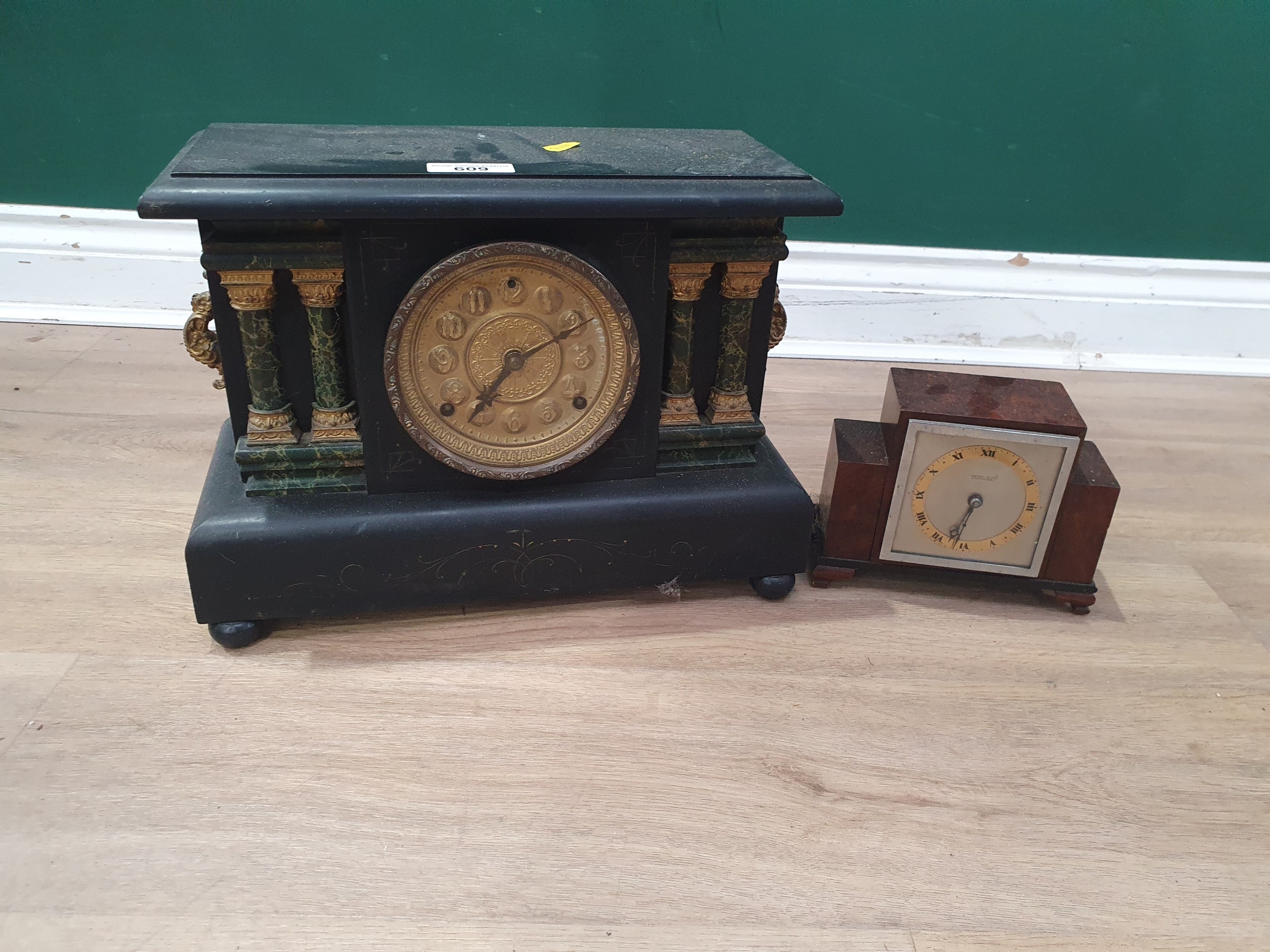 Two Mantel Clocks, (R9).