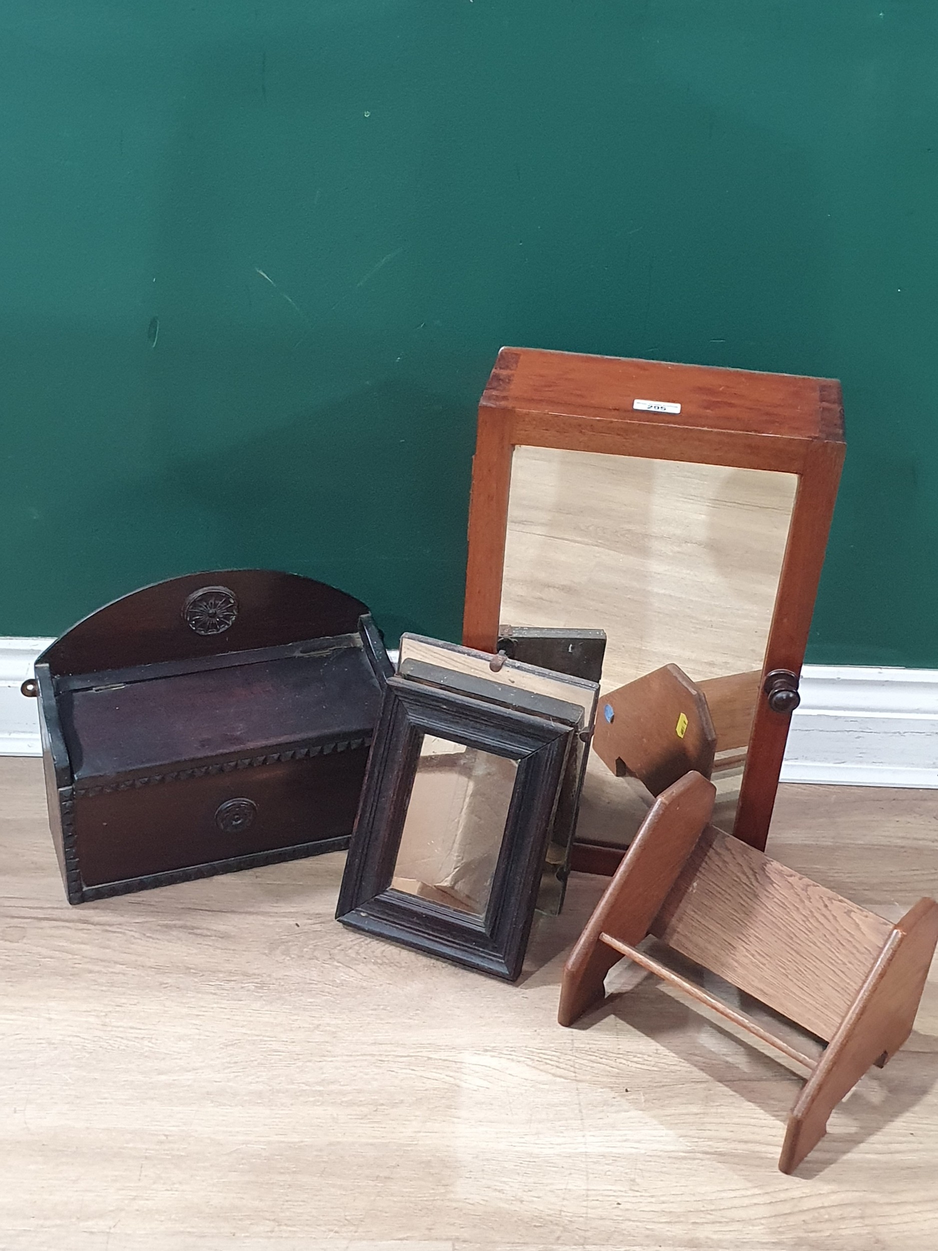 A small mirrored Cabinet, a Book Trough, two small Mirrors and a Candle ...