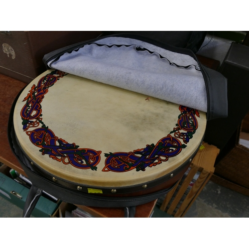 180 - A Walton's real Irish Bodrum drum in soft case